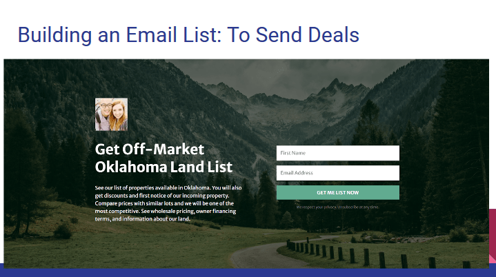 building an email list